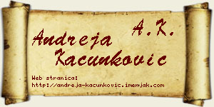 Andreja Kačunković vizit kartica